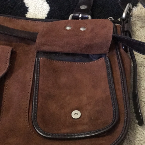Coccinelle brown suede shoulder bag - Picture 6 of 8